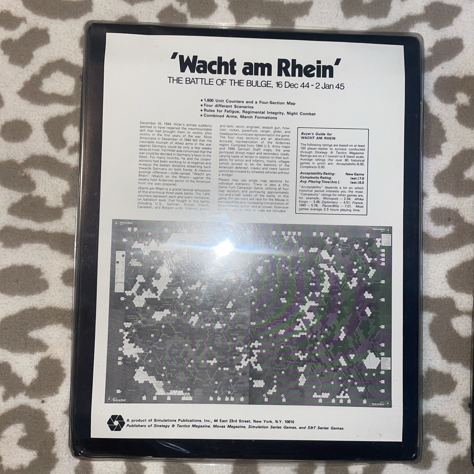 SPI. Wacht Am Rhein. 1977. 1st Edition. Punched. Excellent Condition Rare