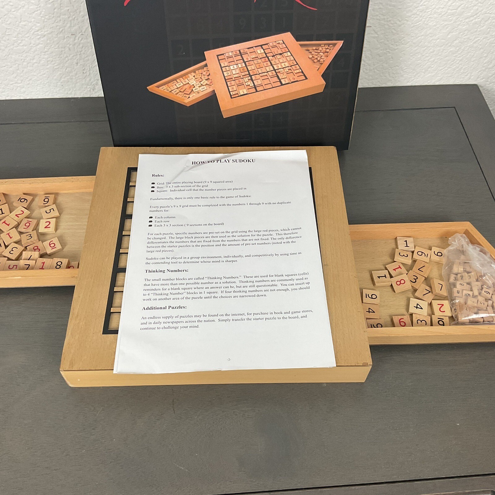 SUDOKU WOODEN BOARD GAME #49-9412 by Wood Expressions,Inc (Pre-Owned)