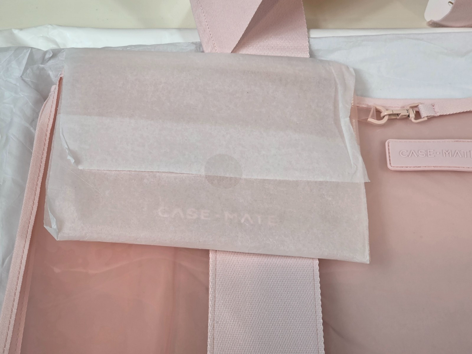 Case-Mate Mahjong Jelly Tote Set Ballet Pink Bow 4-Piece Clear Bag Rack Sleeve