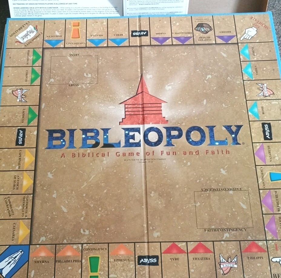 Late For The Sky Bibleopoly Board Game Complete Biblical Game of Fun and Faith