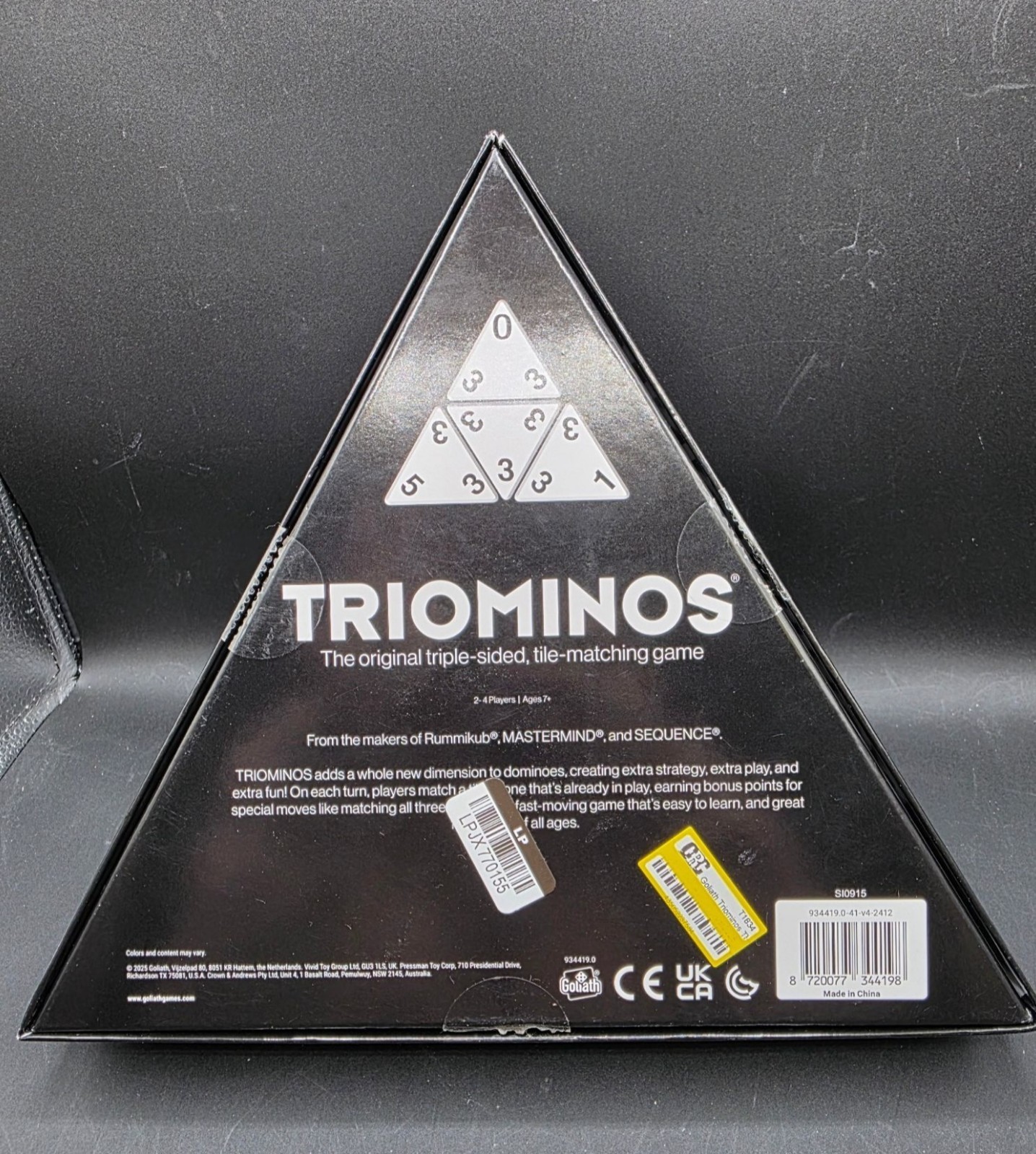 Triominos The Original Triple-Sided Tile-Matching Family Board Game Ages 7+