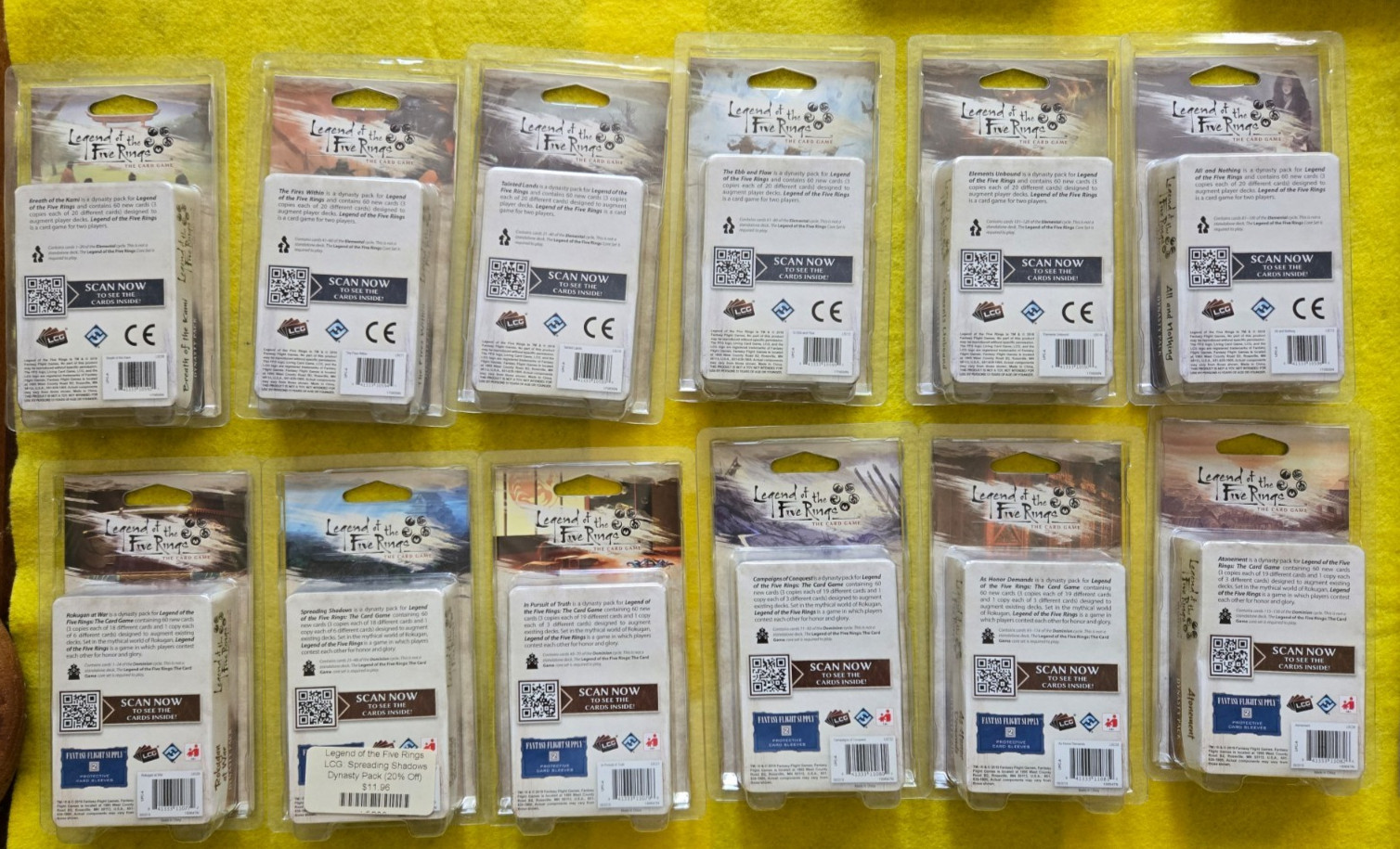 Legend Of The Five Rings LCG: 4 full cycles, 3 clan packs, 3 books. NEW & SEALED