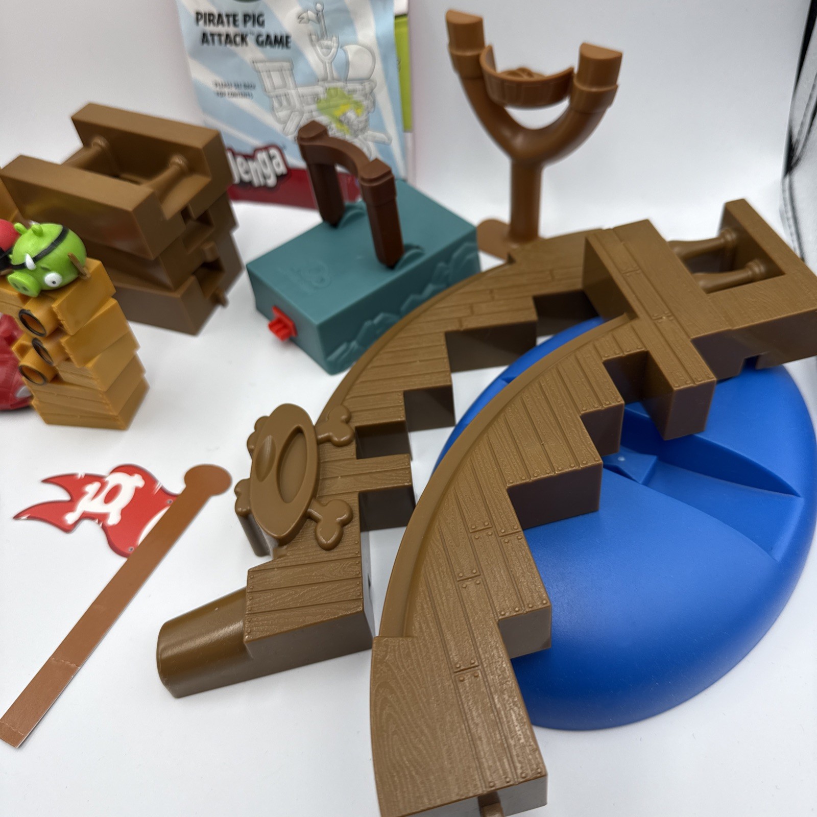 Angry Birds Go! Pirate Ship Pig Attack Game Jenga Hasbro Almost Complete No Box