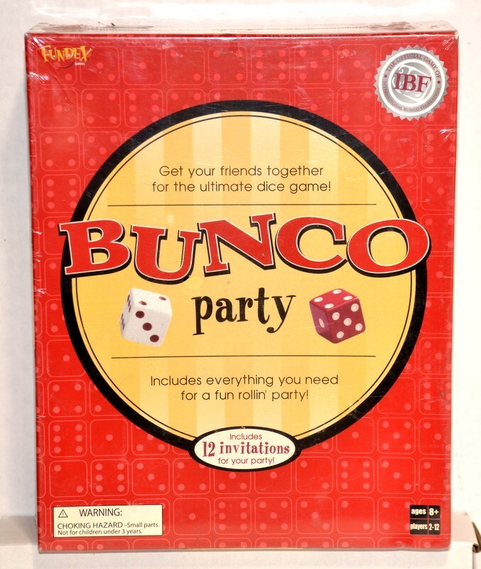 Fundex Bunco Party Dice Game – 2 to 12 Players – 2004 – New