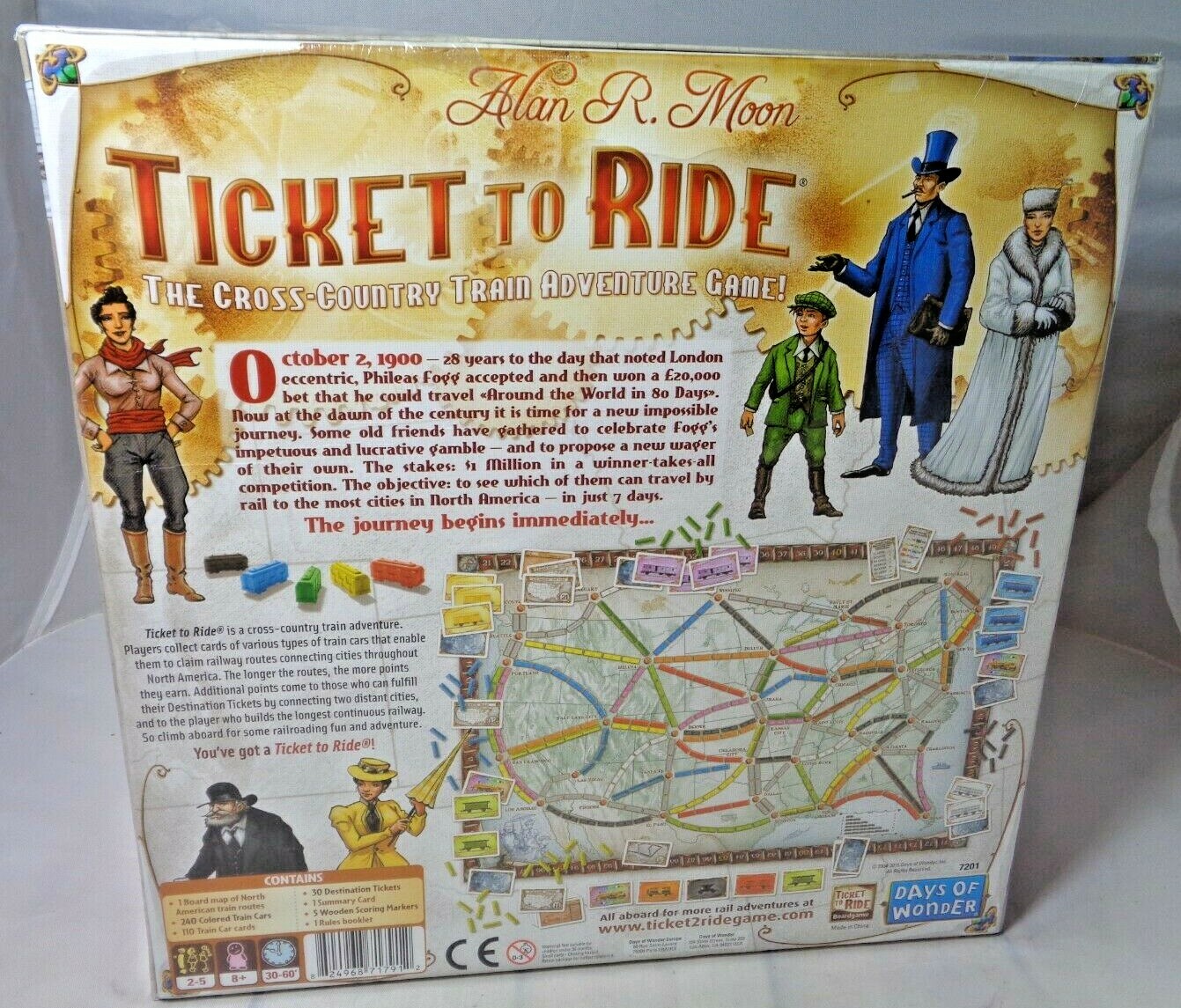 Days of Wonder Ticket To Ride by Alan R. Moon Train Adventure Board Game SEALED