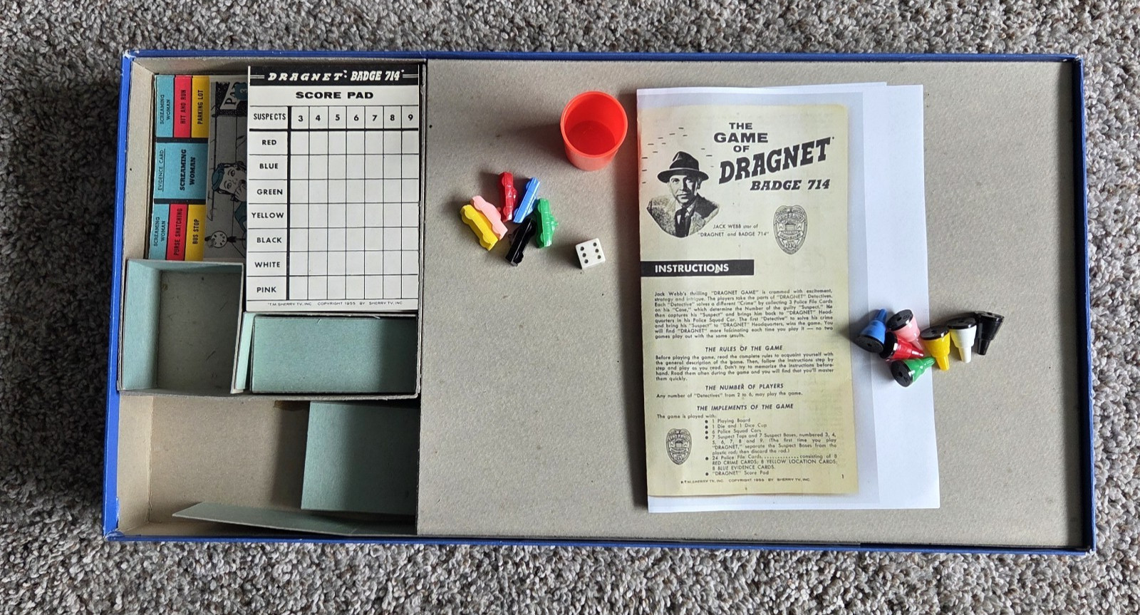 Vintage 1967, Dragnet board game, Transogram Excellent Conition