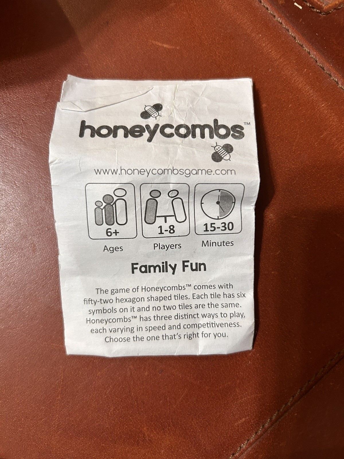 Honeycombs The Game w Bag Tiles Connect Match Strategy Game Complete