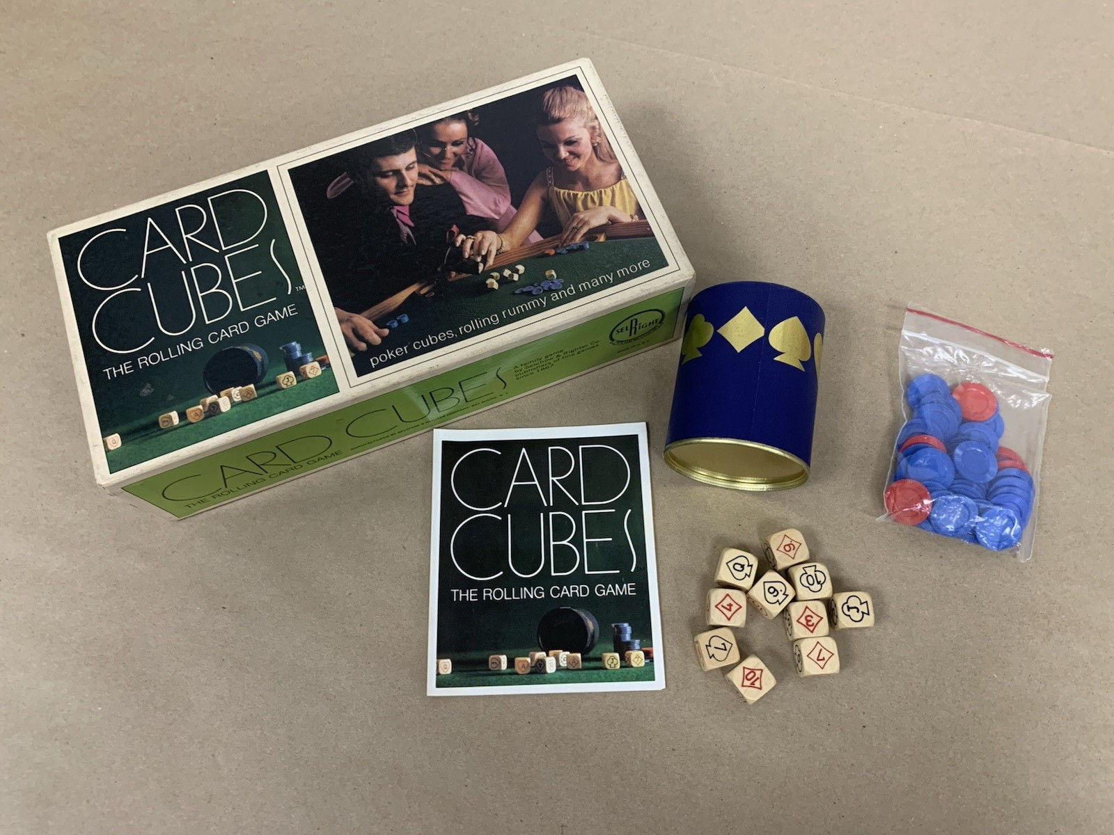 Vintage Dice & Card Game Lot Boggle Word Yahtzee WaterWorks Card Cube Liars Dice