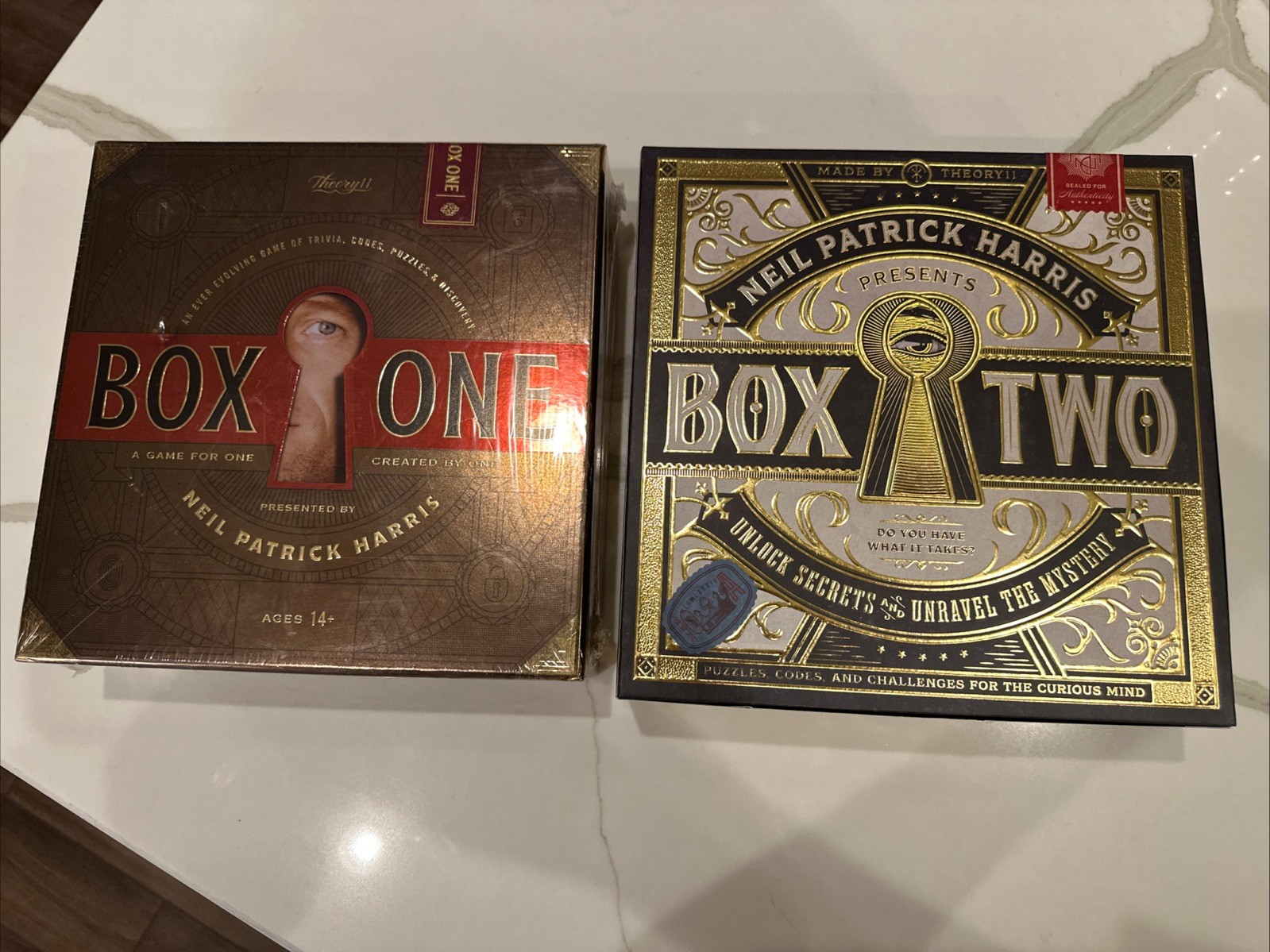 Box One & Box Two Puzzle Games, Mystery, New Condition (see description)