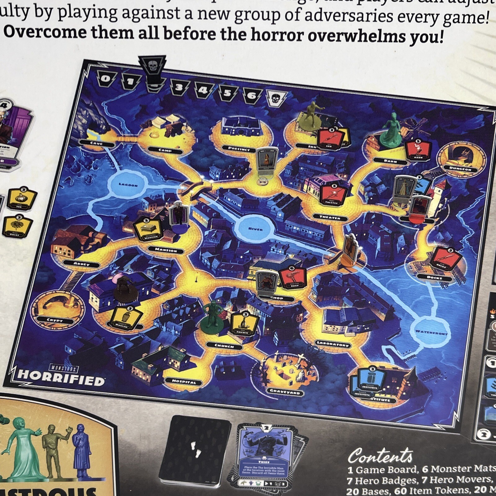 HORRIFIED Universal Studios Monsters Strategy Board Game Dracula Frankenstein