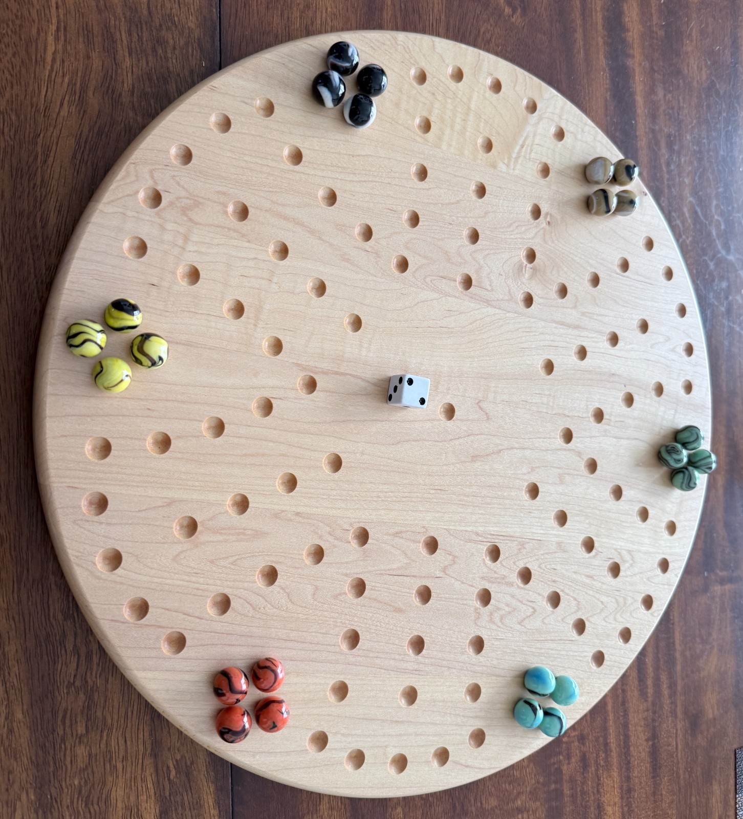 Maple Aggravation (Wahoo) Marble Board Game For 2-6 Players 16″ Dia – FREE SHIP