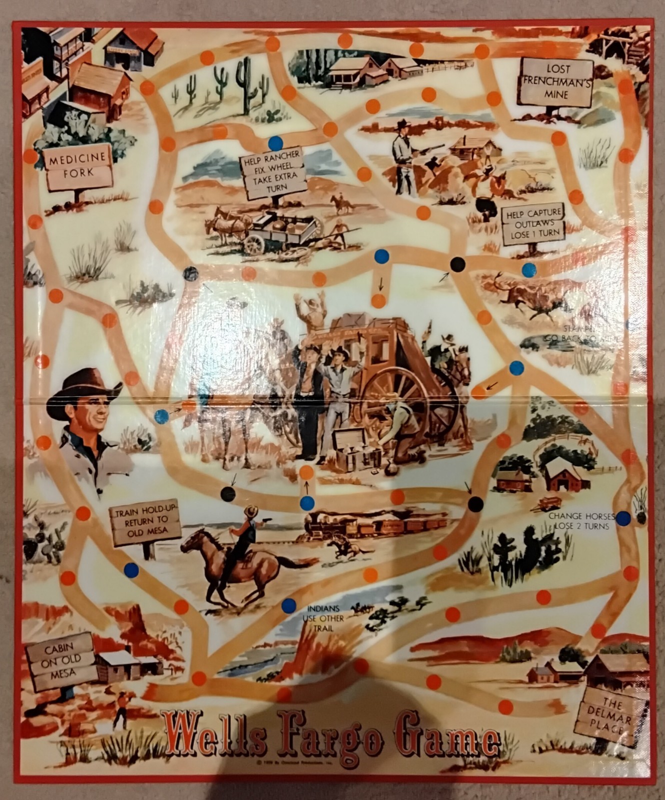 Vintage 1959 Wells Fargo Board Game Milton Bradley John Sands Australia Complete
