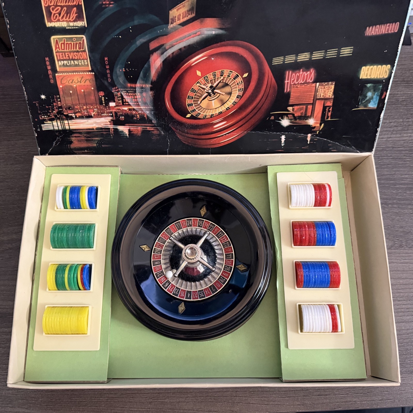 Nintendo N9 Roulette Casino Board Game Set – 1960s 60s – Japan – Vintage – RARE
