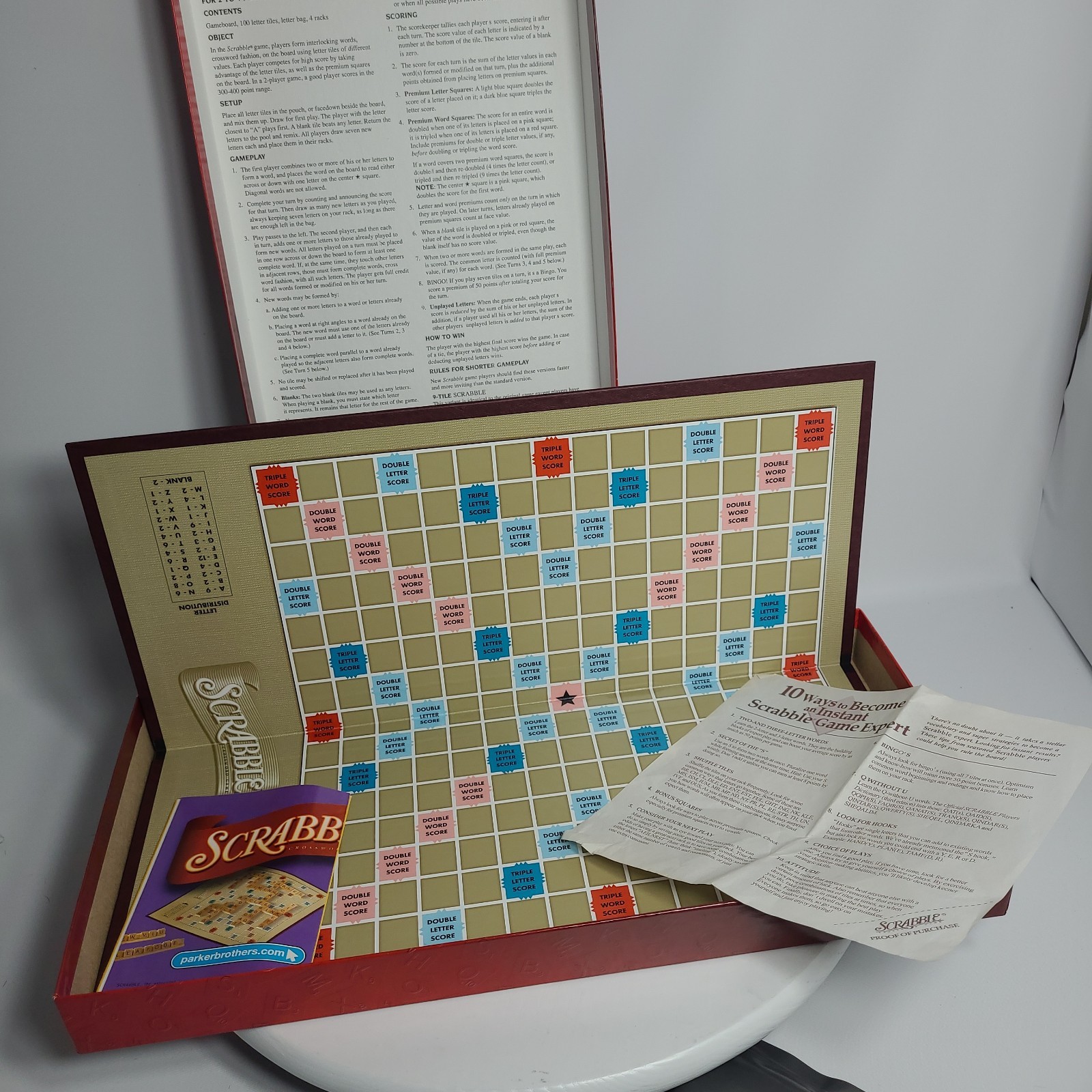 Vtg 2001 Parker Brothers Hasbro Scrabble Crossword Game, Ages 8 & Up 2-4 Players