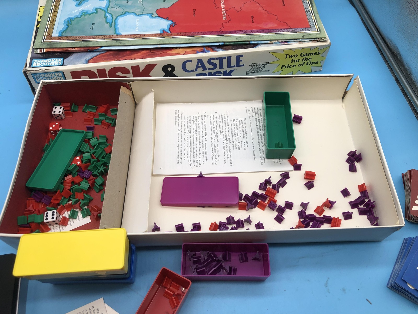 Vintage Parker Brothers Risk & Castle Risk Strategy Board Game 2-6 Players 10+