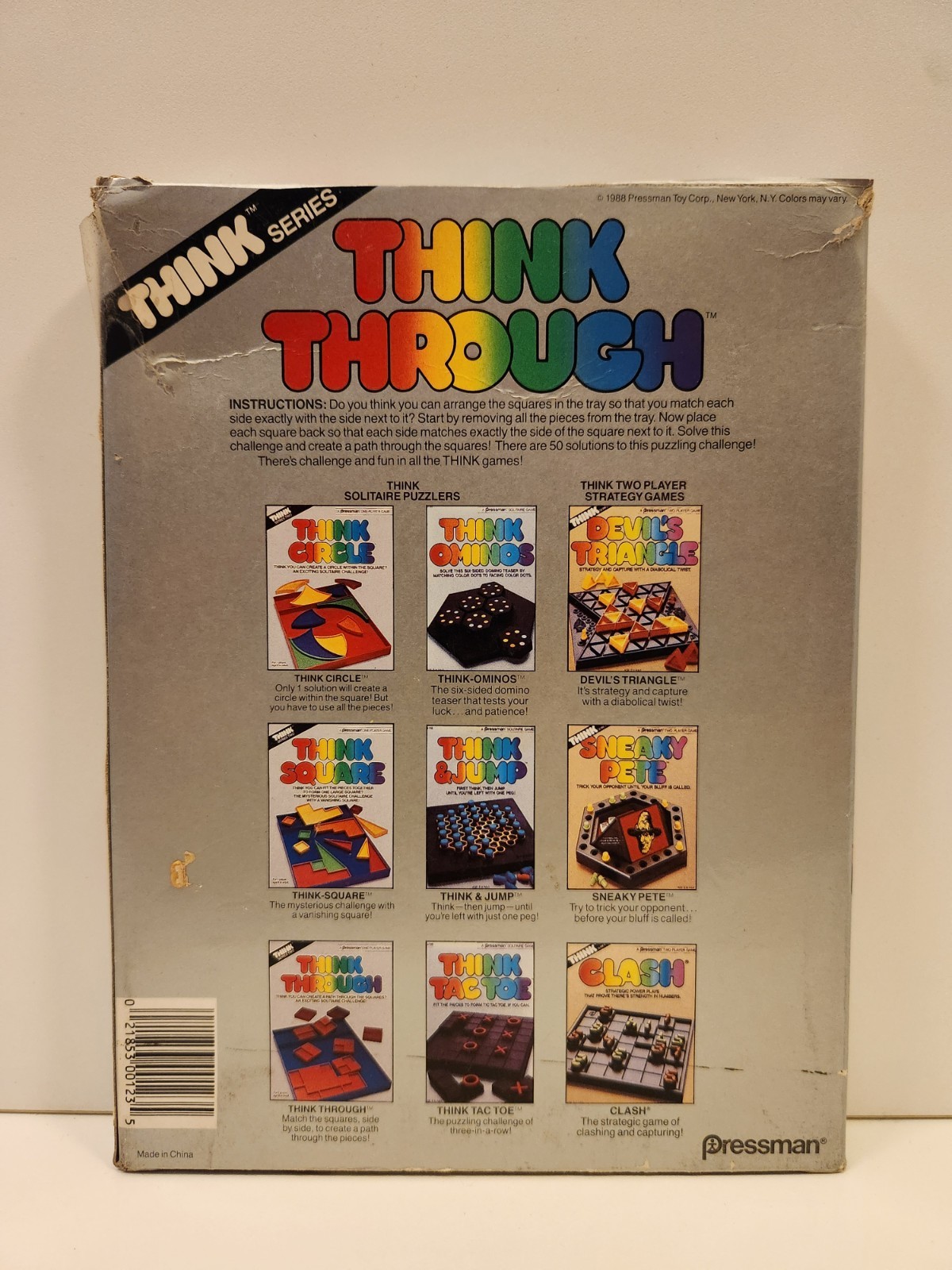 Vintage 1988 Pressman Think Through Game 100% Complete Match 4 Take 5