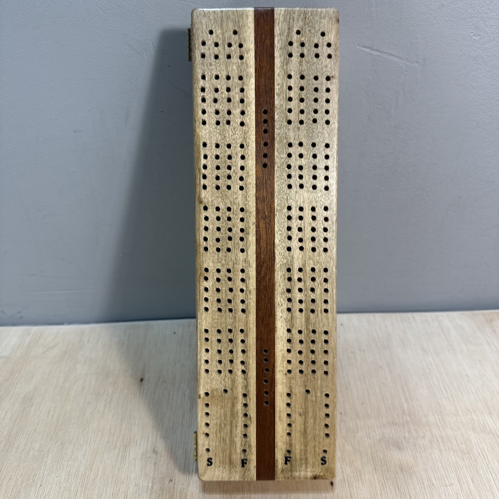 Myrtlewood Handmade Cribbage Board W Storage Made In Oregon No Pegs No Box