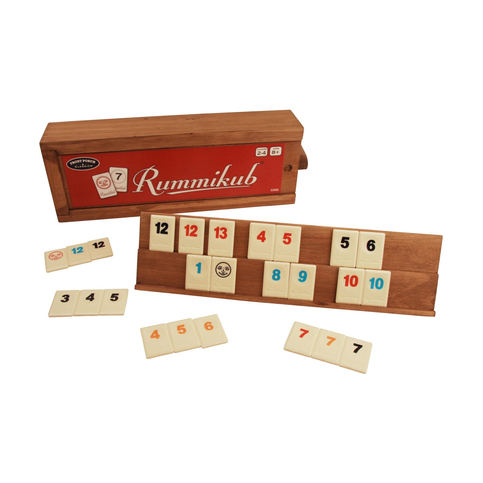 Front Porch Classics, Rummikub Vintage Edition in AllWood Storage Case with 4…