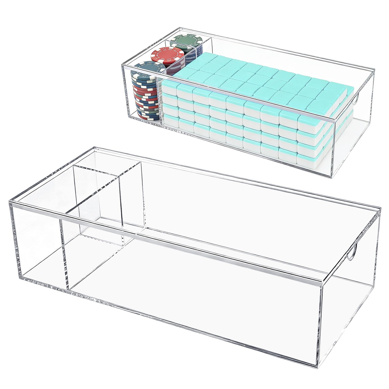 Mahjong Case Fits 1.2×0.9×0.5 Inch American Mahjong Tiles, Acrylic Box for 16…