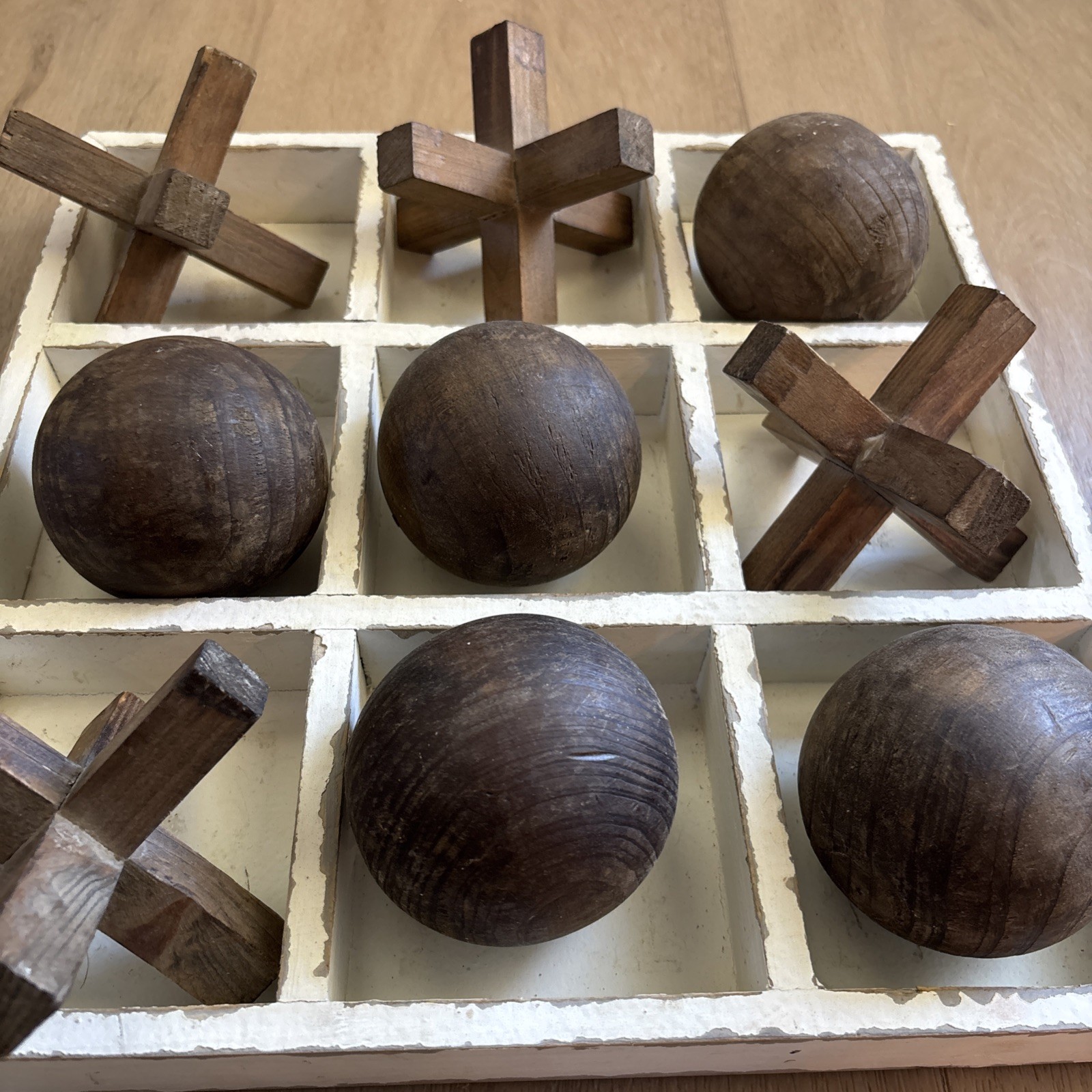 Pier1 Imports Tic Tac Toe Wooden Coffee Table Game