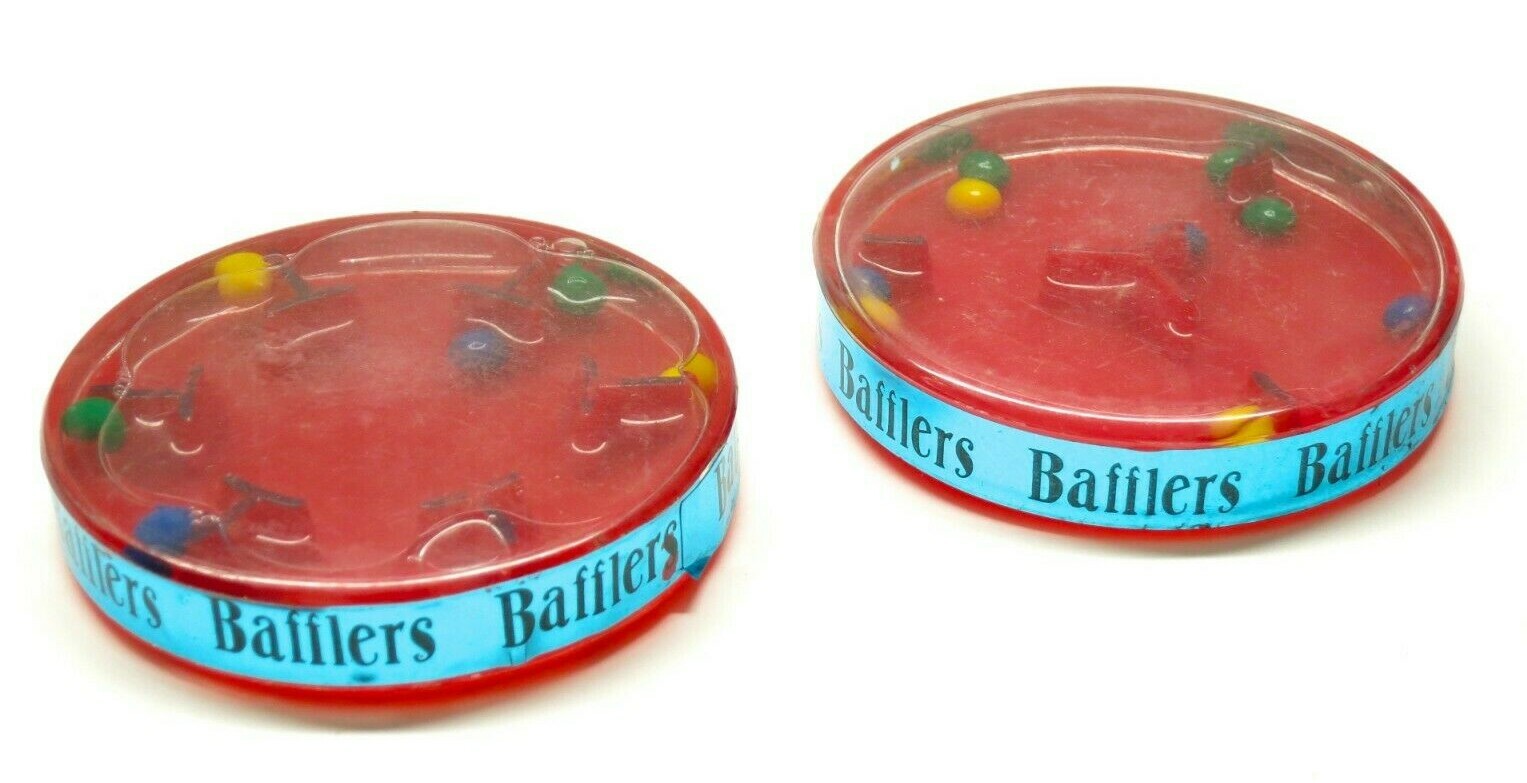 2x Two Red Vintage Cardinal Bafflers Water Puzzles [3″ Inches long each]
