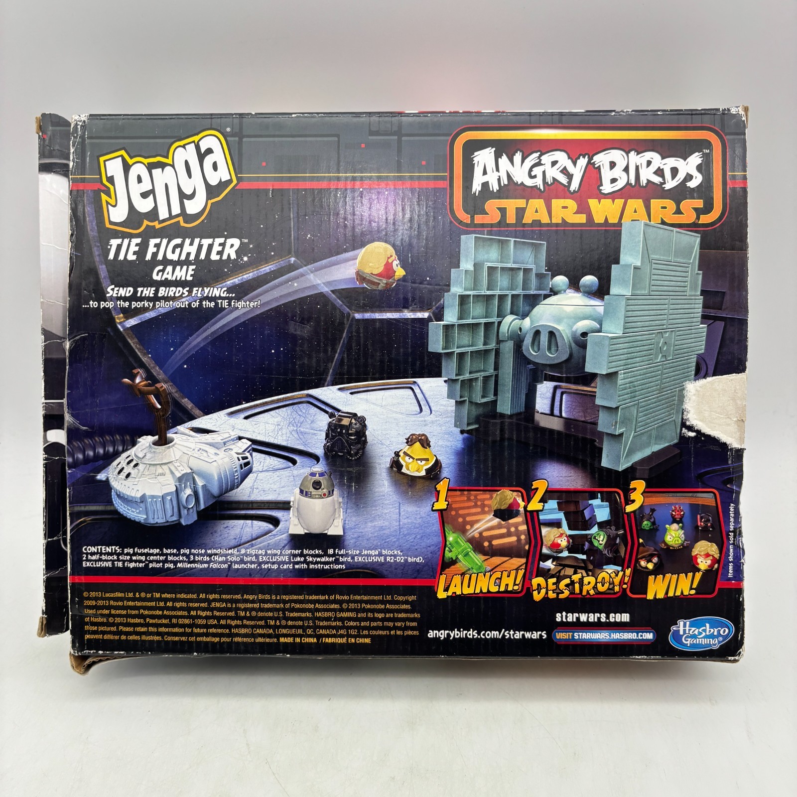Angry Birds Star Wars Jenga Tie Fighter Game INCOMPLETE Hasbro Gaming 2013