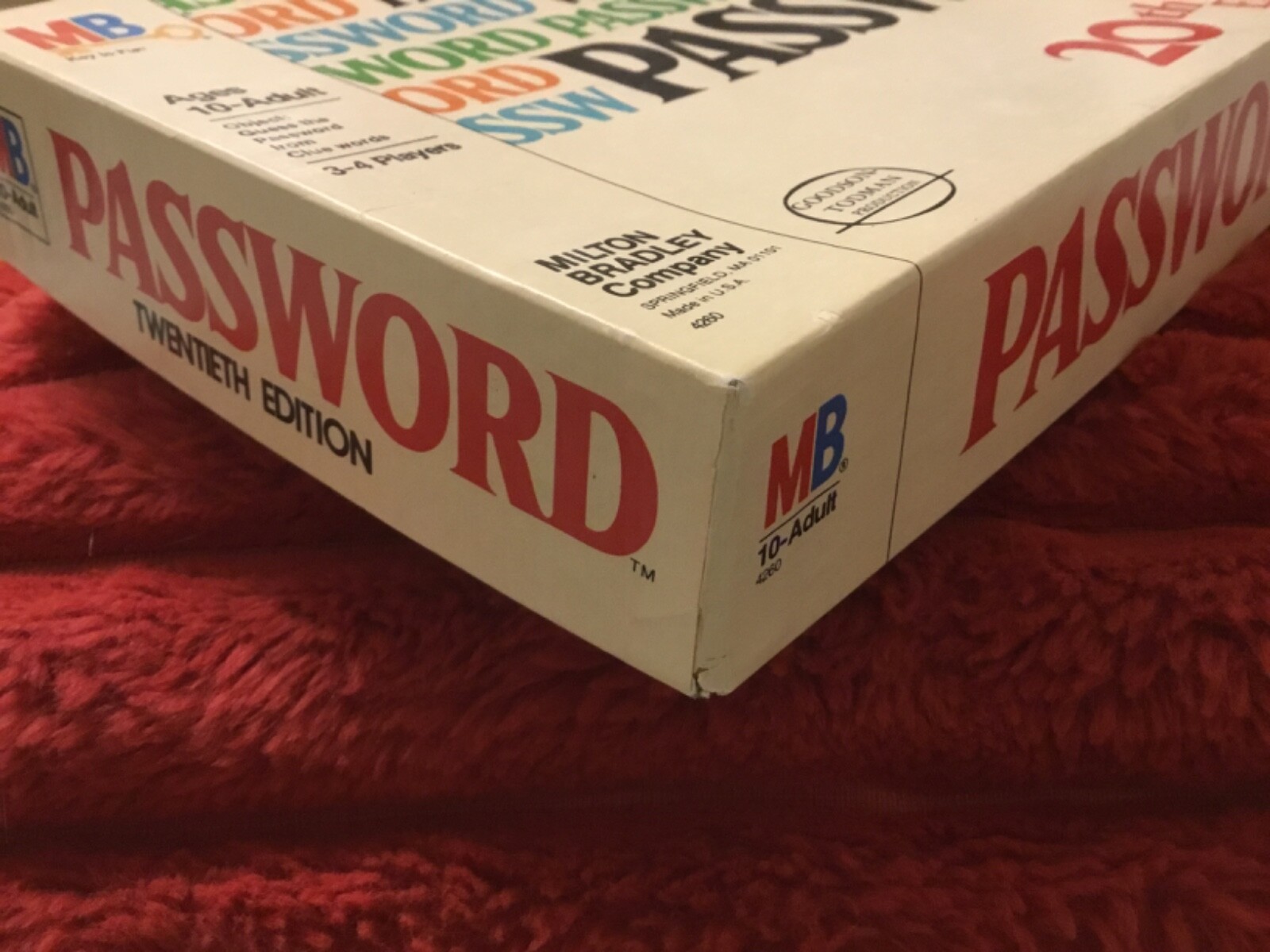 PASSWORD 20th EDITION MB GAME,EXC CONDITION; FREE SHIPPING!!! VINTAGE
