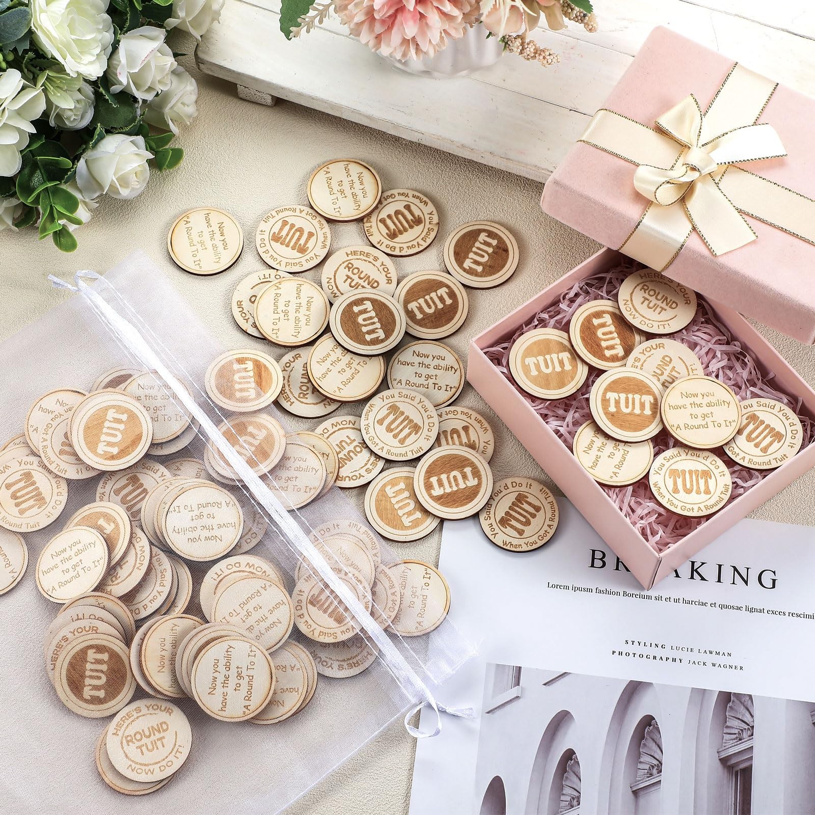 120 Pcs Round Tuit Tokens Bulk 1.38 Inches in Diameter and 0.12 Thick