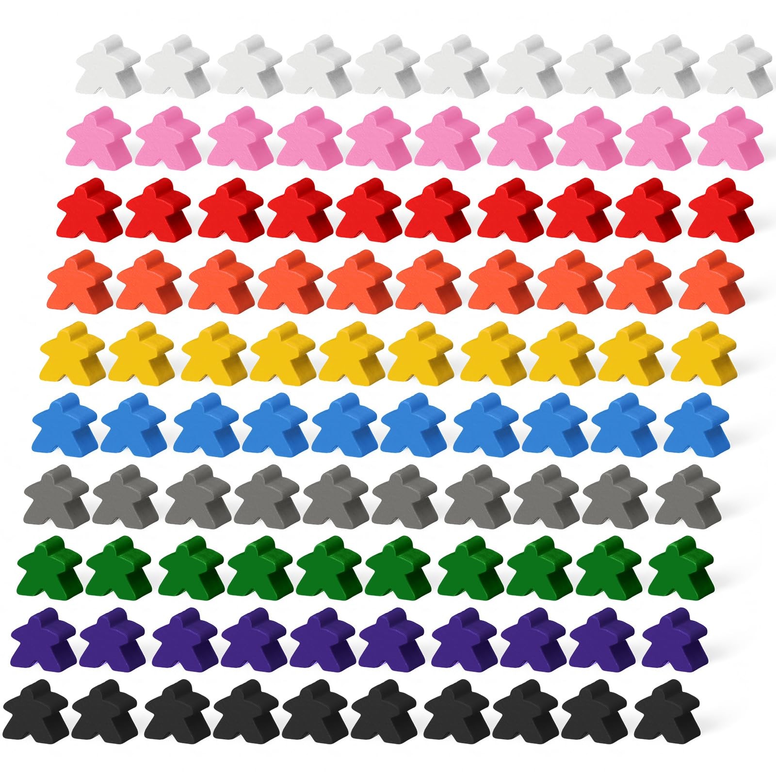 Arrowbash 200 Pcs Wooden Meeples Multi Color 4.02 x 6.1 x 0.1 inches