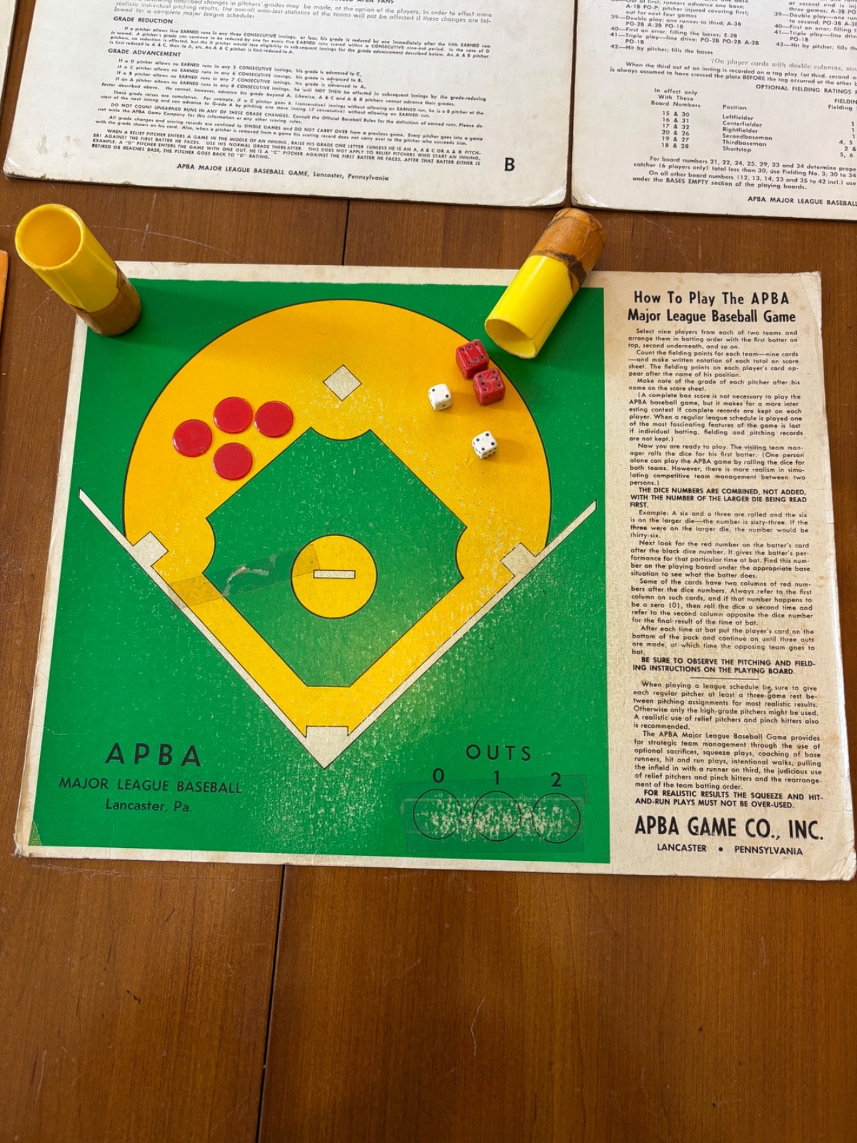 Vintage APBA Baseball complete game set & cards 1977 Season 26 Teams & EXTRAS