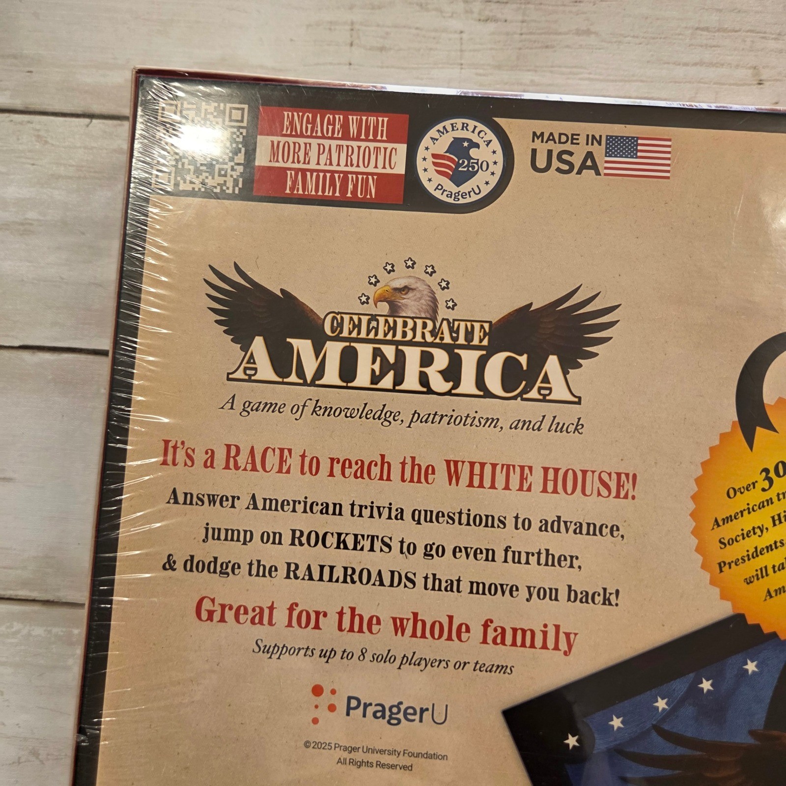 PragerU Celebrate America Race to the White House Board Game Patriotic NEW