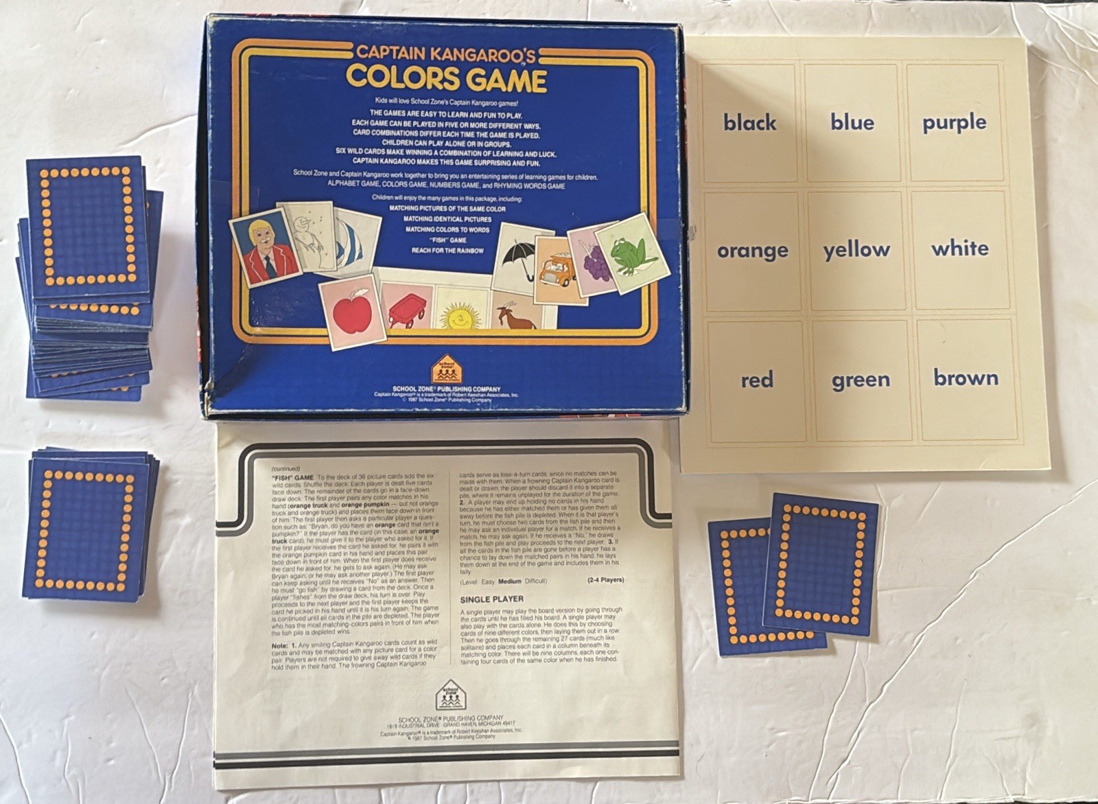 Vintage Captain Kangaroo Preschool 1987 School Zone Complete Colors Game