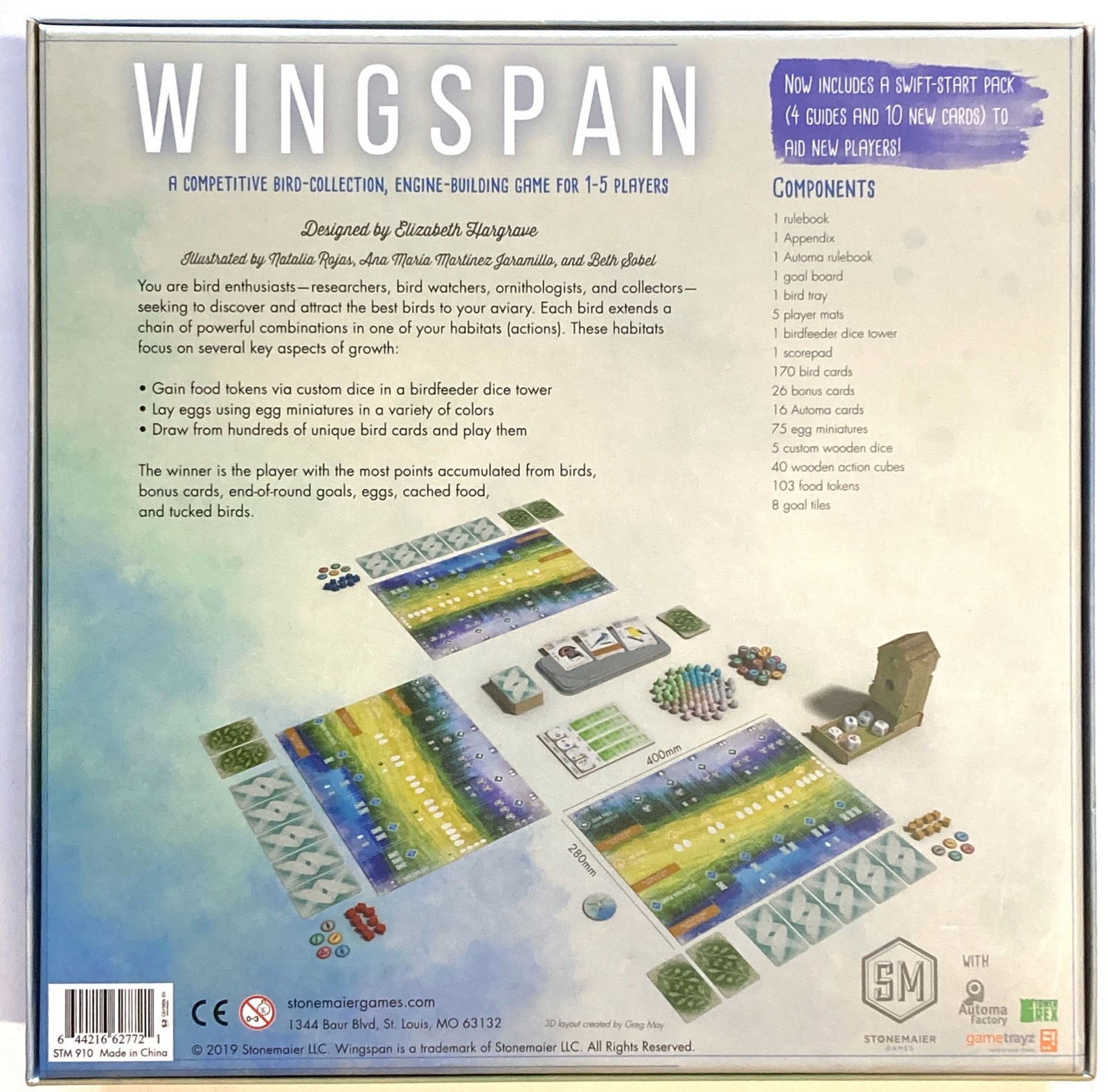 Very LIGHT WEAR Wingspan – Stonemaier Games STM910 Board Game