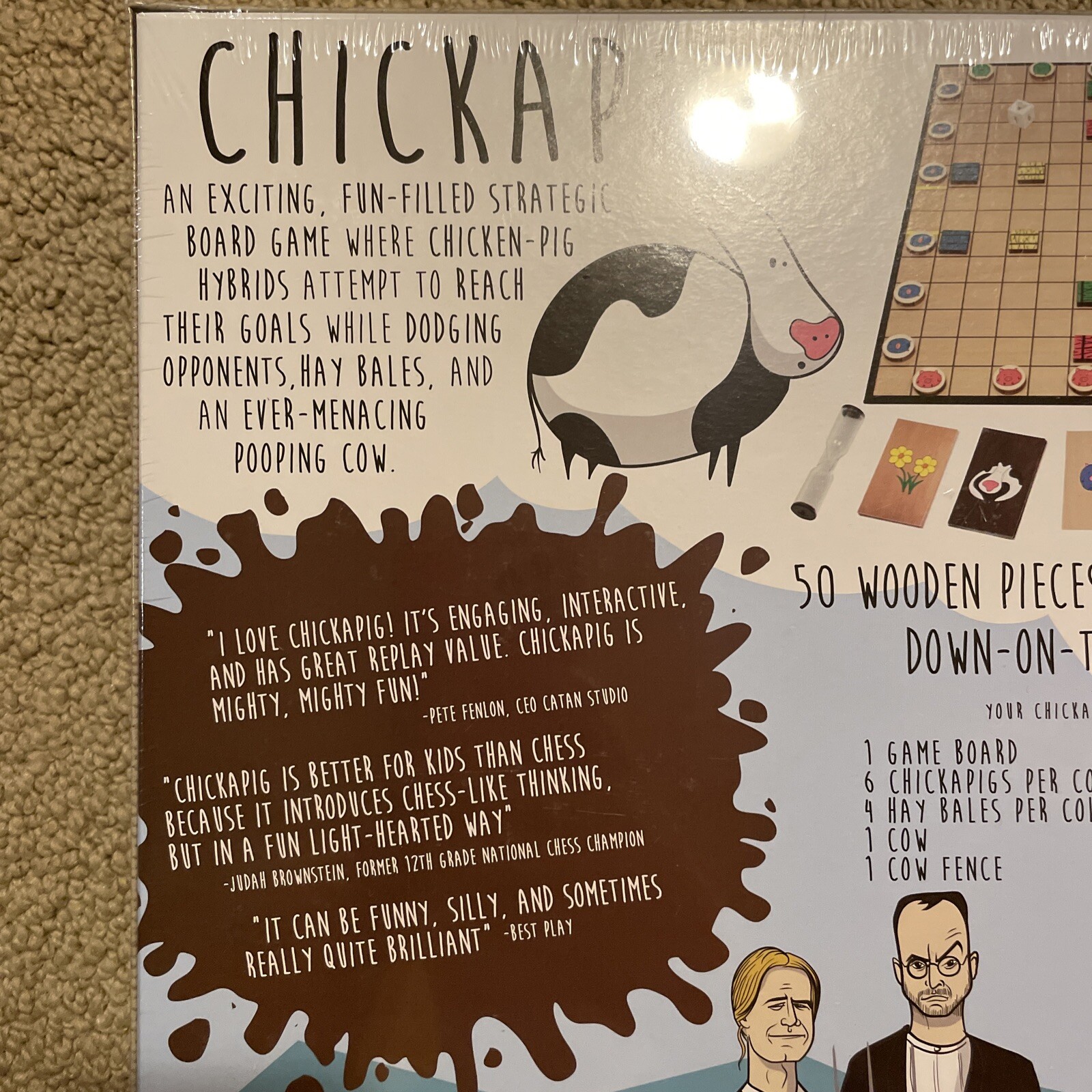 Chickapig Board Game Family Fun Ages 8+ 2-4 Players Kids Kid Funny Pooping Cow
