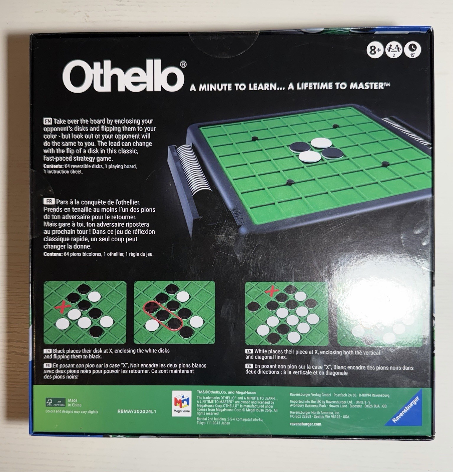 NEW Ravensburger Othello, Strategy Board Game 2 Players Age 8+