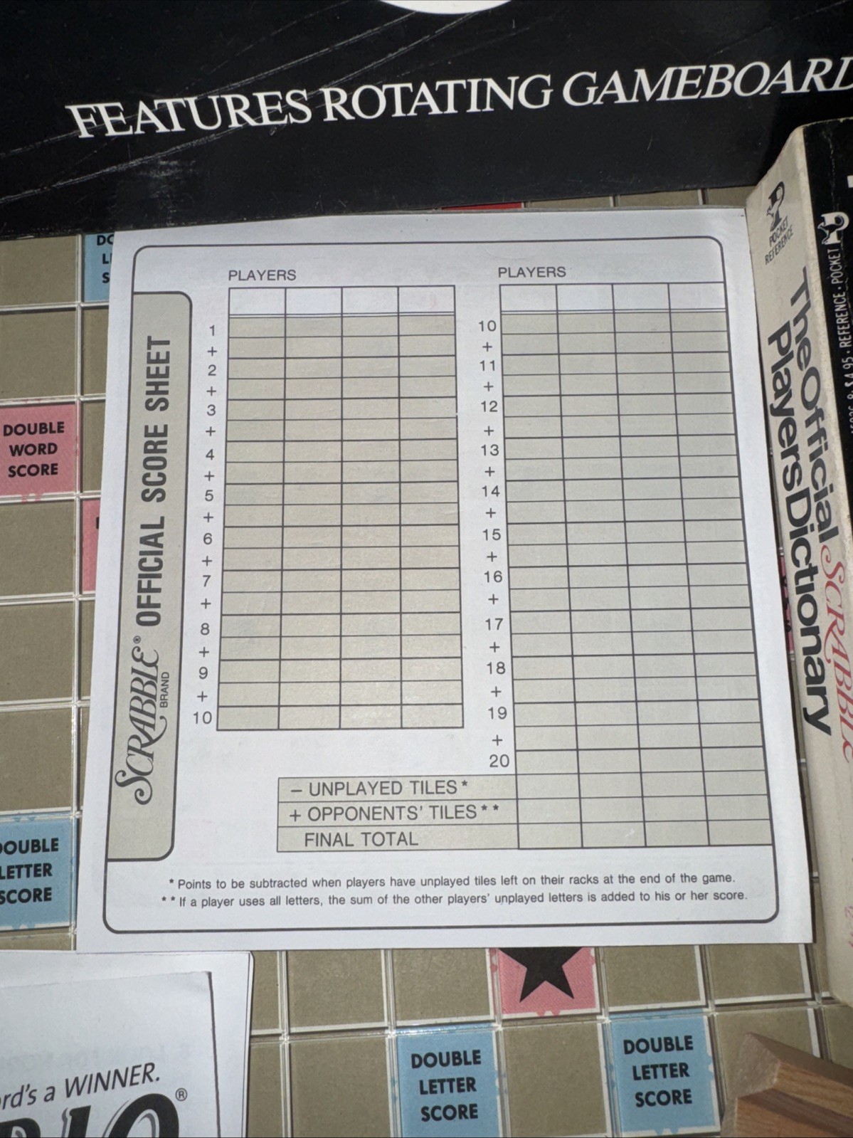 Scrabble Deluxe Edition Rotating Turntable Board Game Vintage 1989