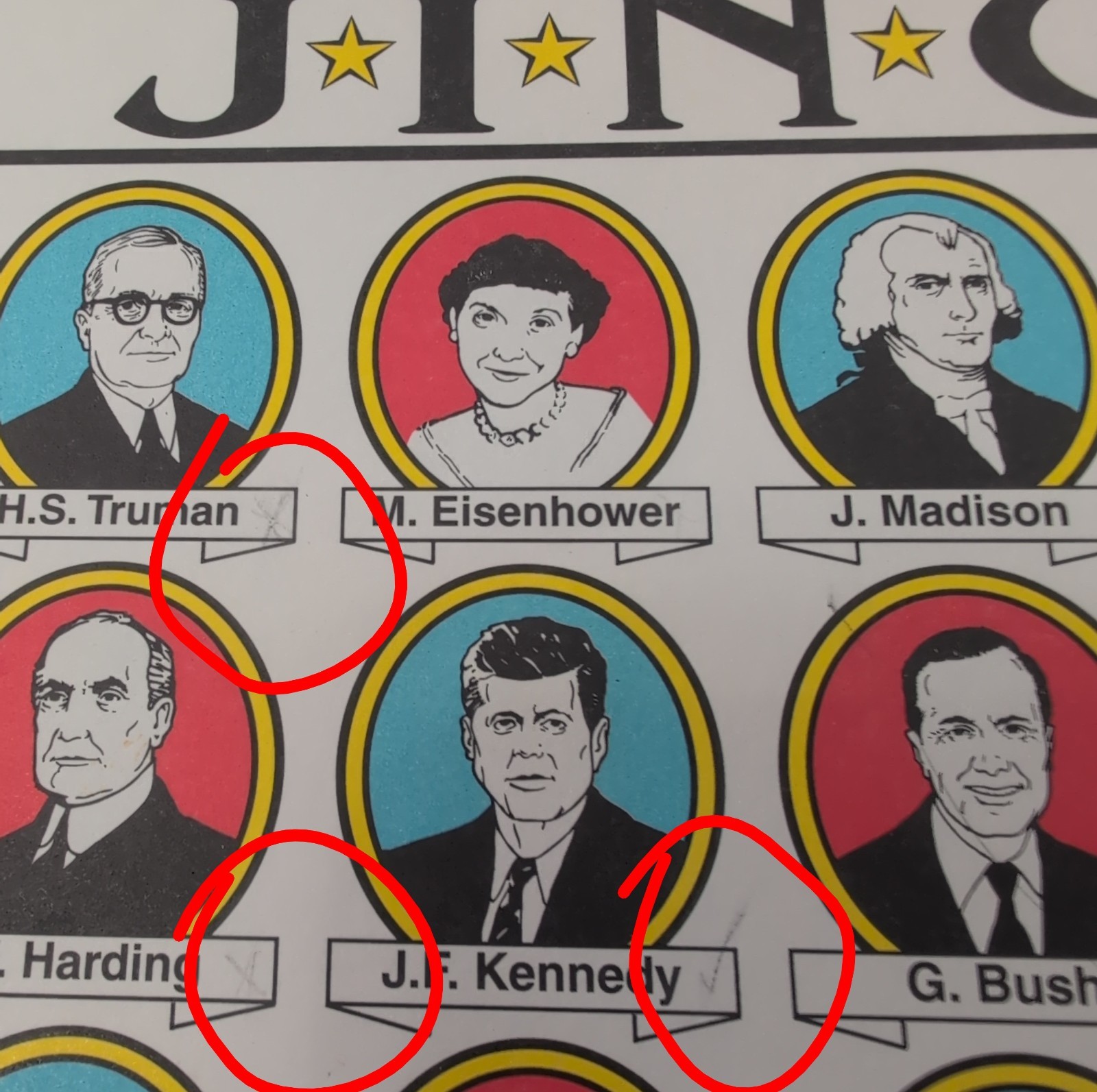 Lot of 6 JINGO Bingo Educational Presidential, American, Middle East *INCOMPLETE