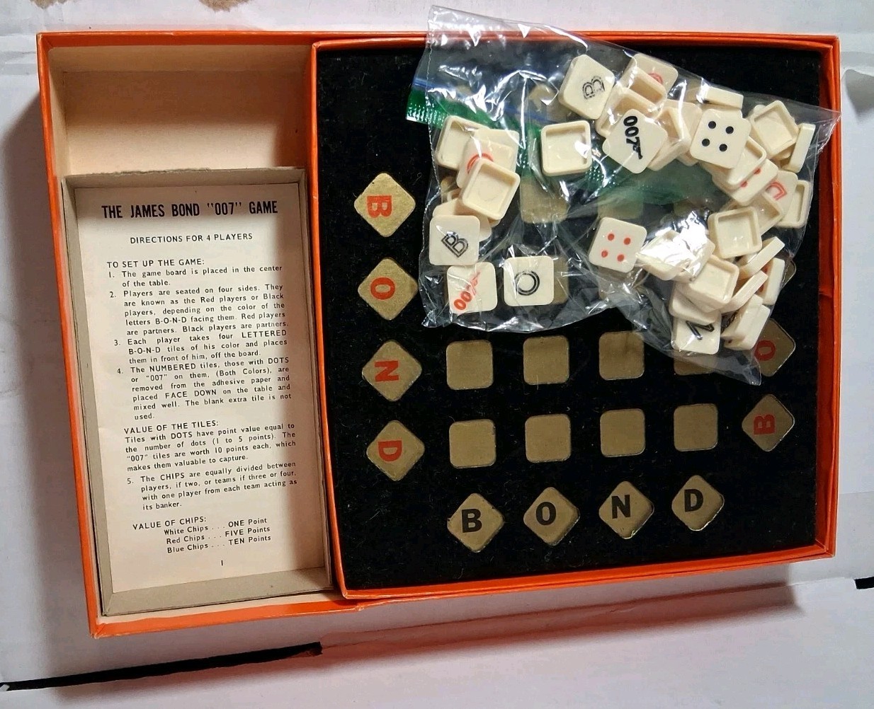 1965 Vtg Milton Bradley Board Game Enter the Dangerous World of James Bond 007