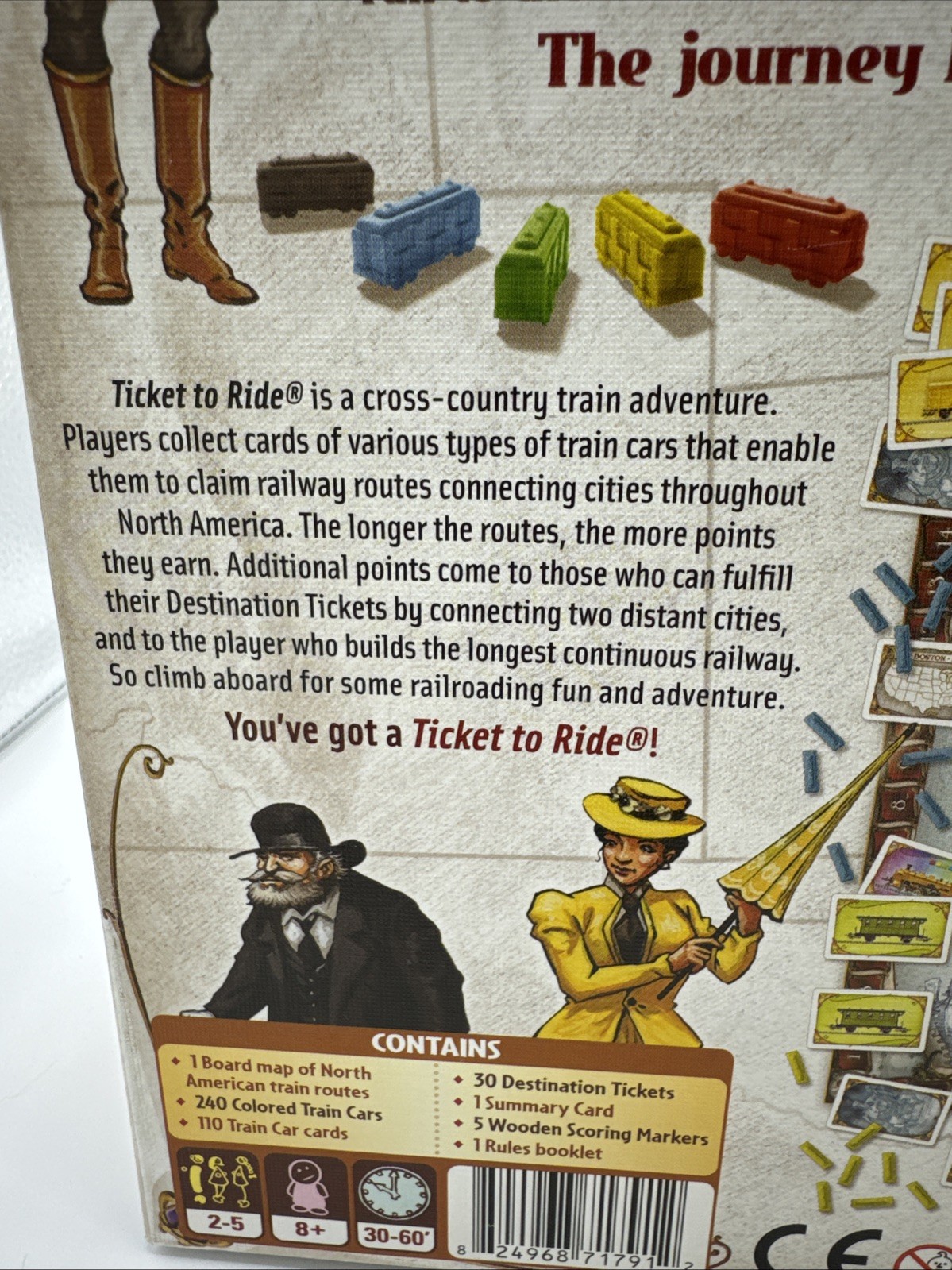 Days of Wonder Ticket To Ride by Alan R Moon Train Adventure Board Game Complete