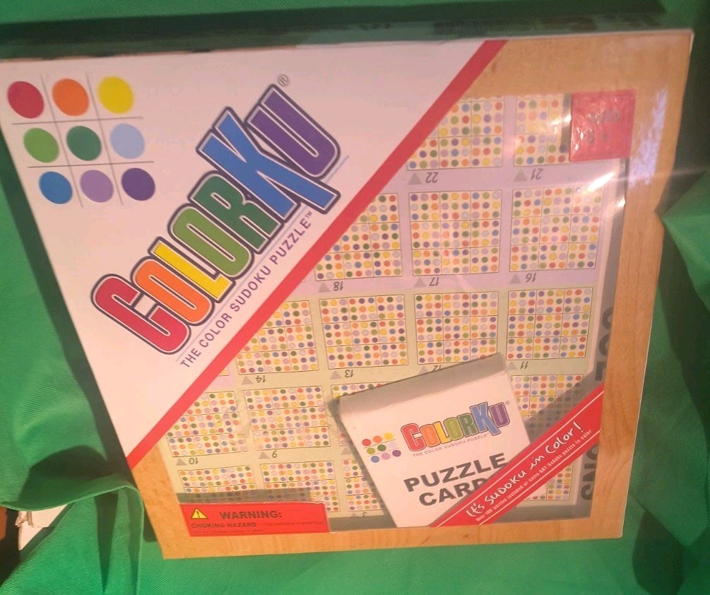 ColorKu Game The Color Sudoku Puzzle COMPLETE Solid Wood w/ Pieces SHIPS FREE
