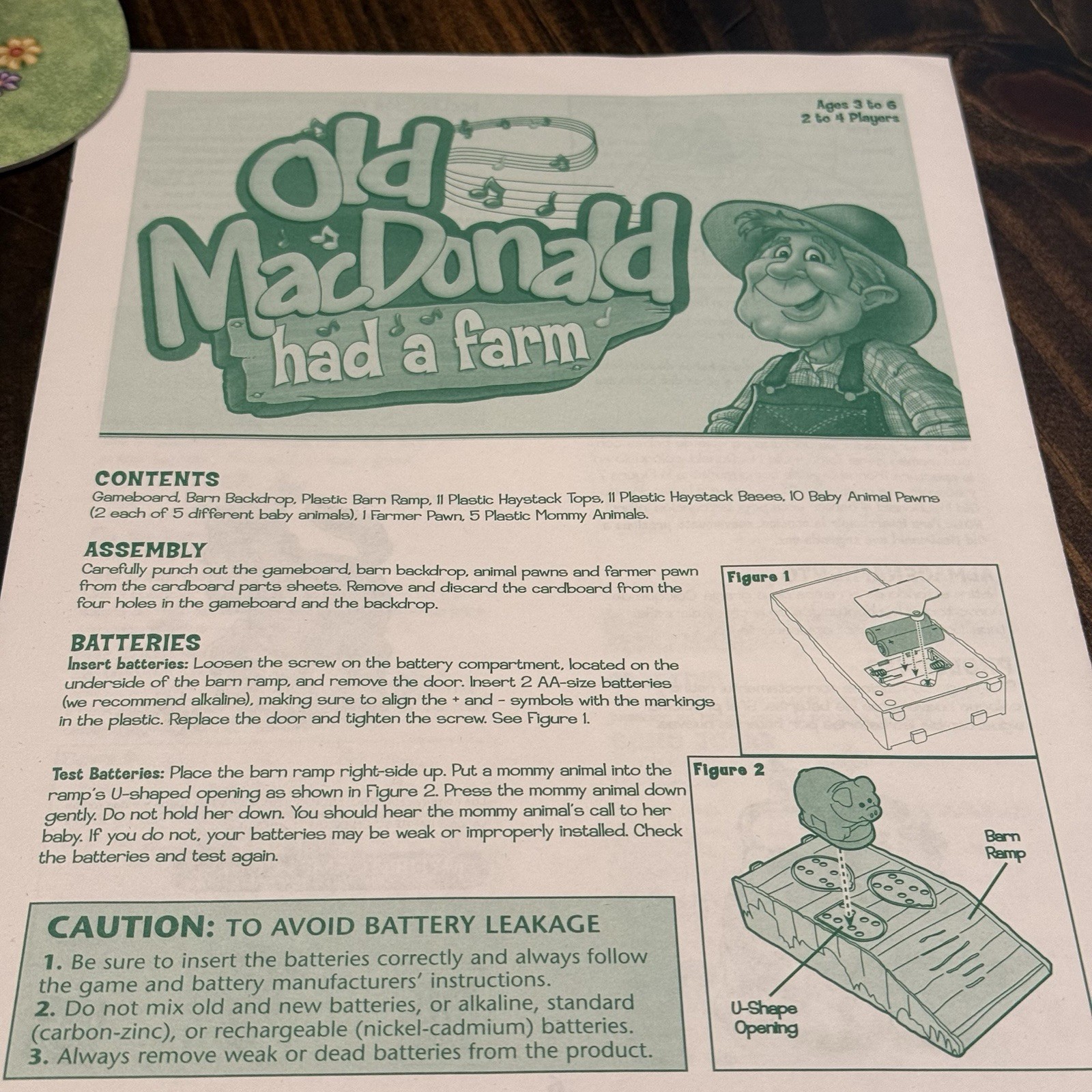 2002 Old MacDonald Had A Farm Game Milton Bradley Complete