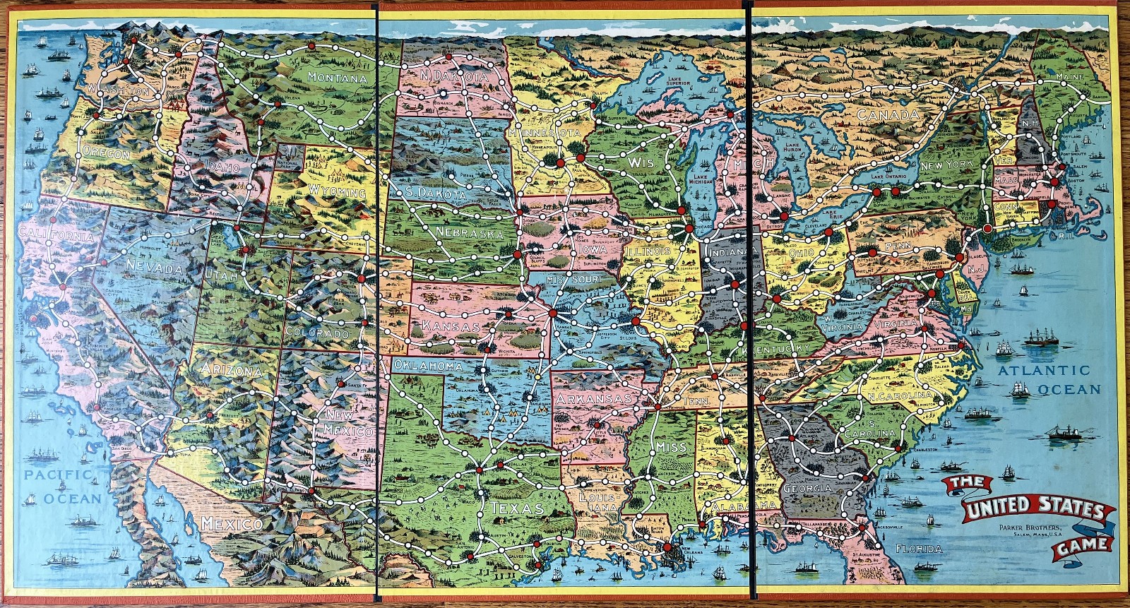 ~1935 Across the Continent Board Game – Tootsie Toy Trains – Parker Bros.