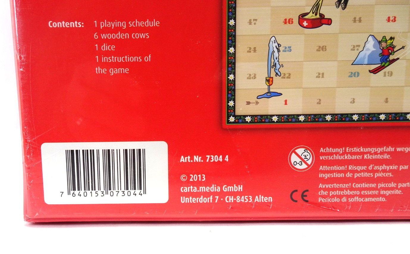 Swiss Themed Snakes and Ladders Schweizer Leiterli Board Game FACTORY SEALED BOX