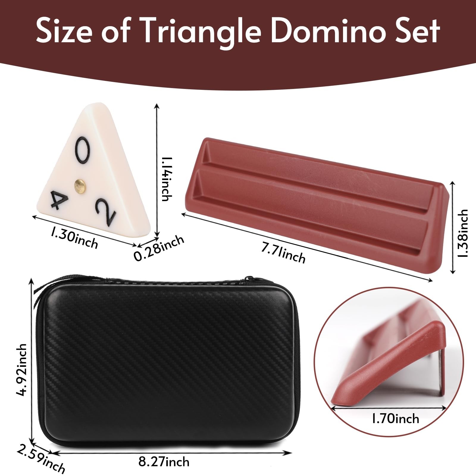 Premium Quality Triangle Domino Game Set with 56 Triangular Domino Tiles, Inc…