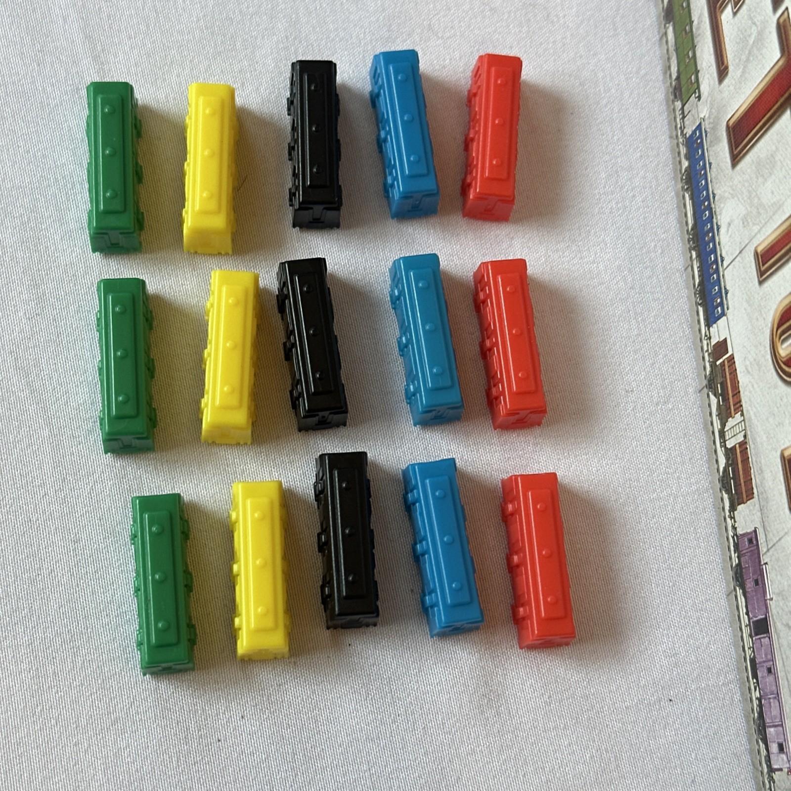 Ticket to Ride Train Cars 3 of Each Color Replacement Pieces Parts