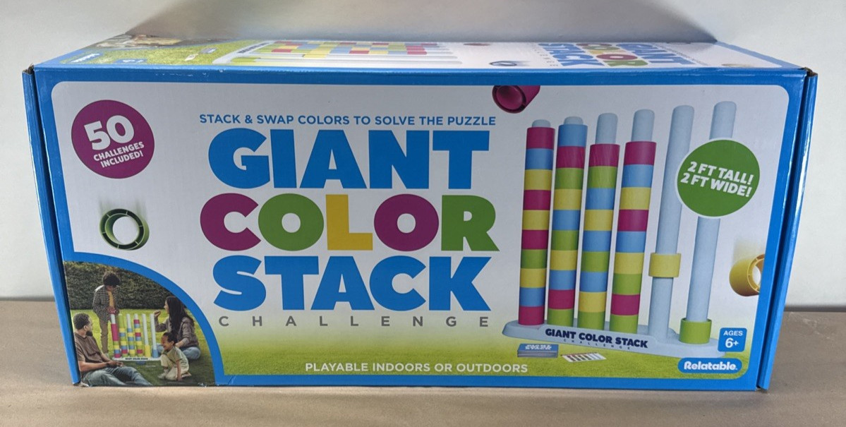 Giant Color Stack Challenge Game 50 Puzzles Outdoor Family Fun New