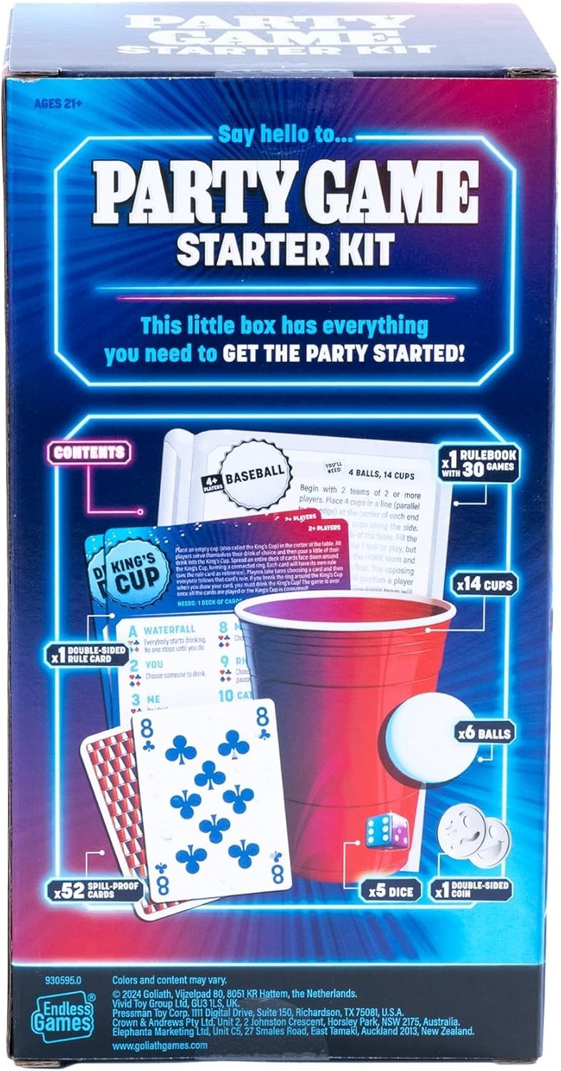 Endless Games PARTY GAME STARTER KIT, 30 Fun Game Night Games & Supplies