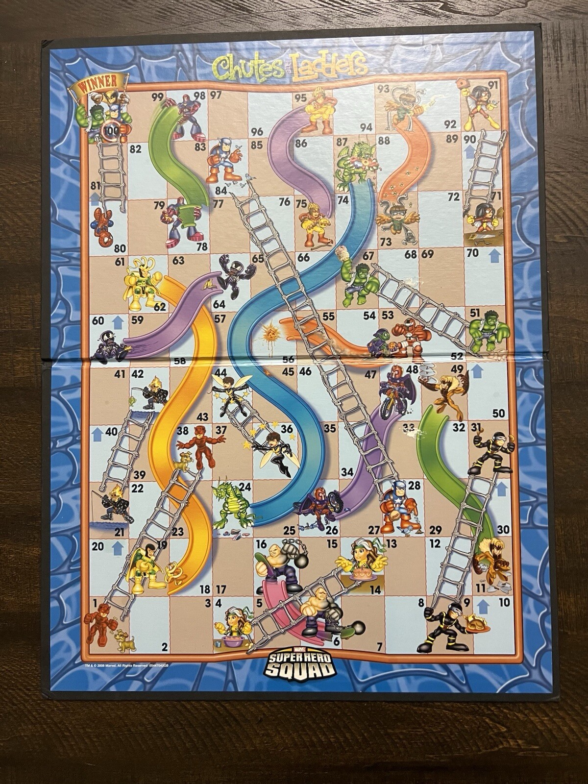 Marvel Super Hero Squad Chutes And Ladders (2008, Hasbro) Complete