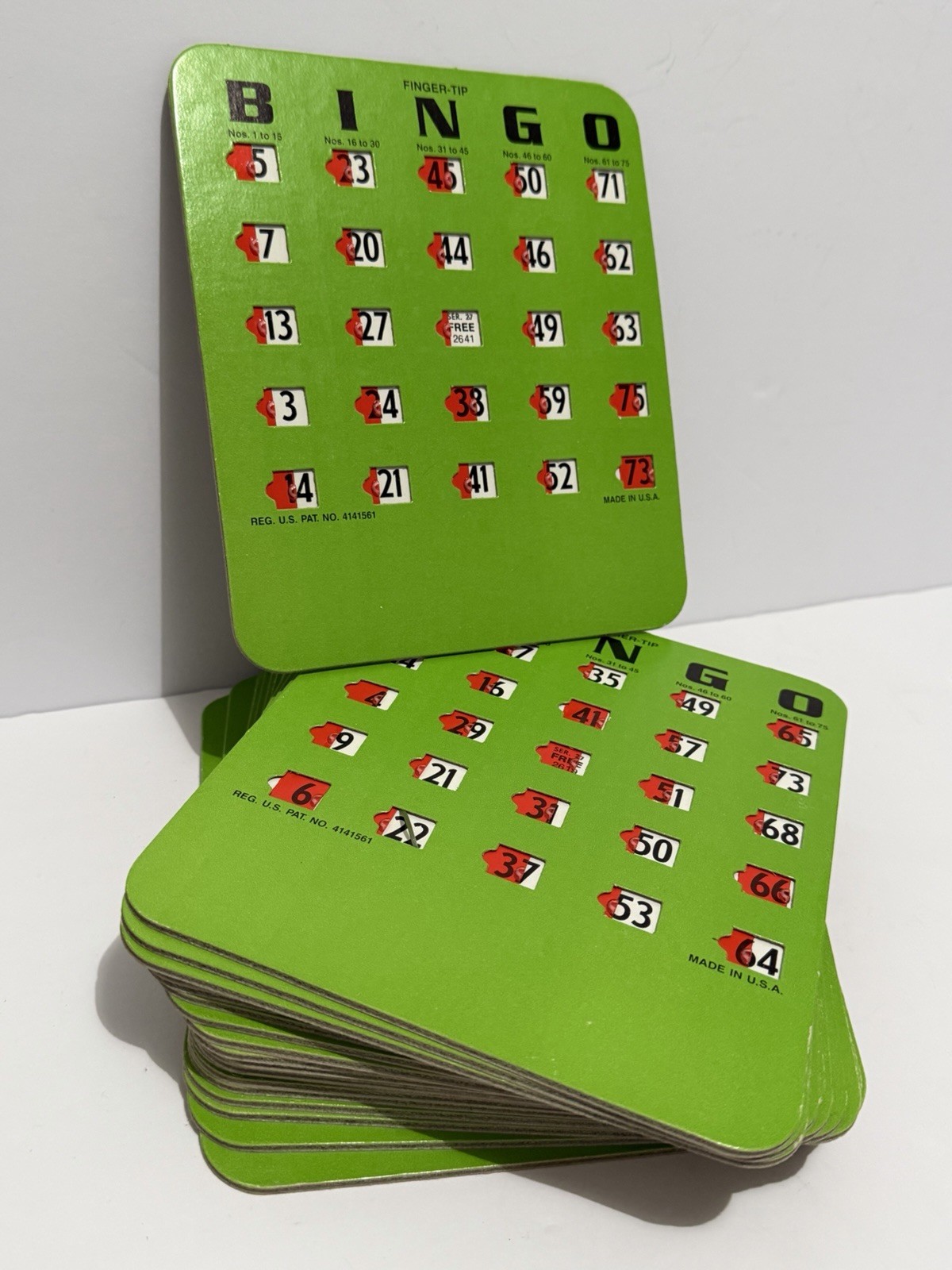 20 Vintage Finger Tip Bingo Cards Easy Slide USA
