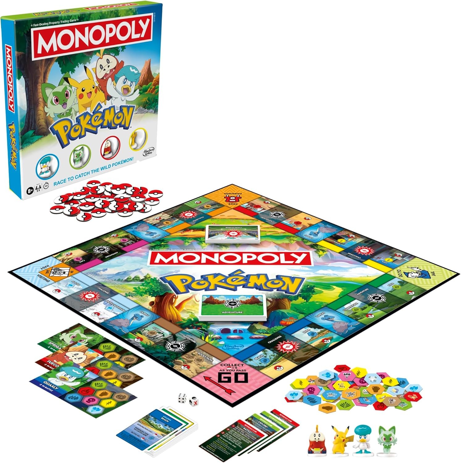 Monopoly Pokémon Edition Board Game Ages 8 and Up 2 to 4 Players Kids Game
